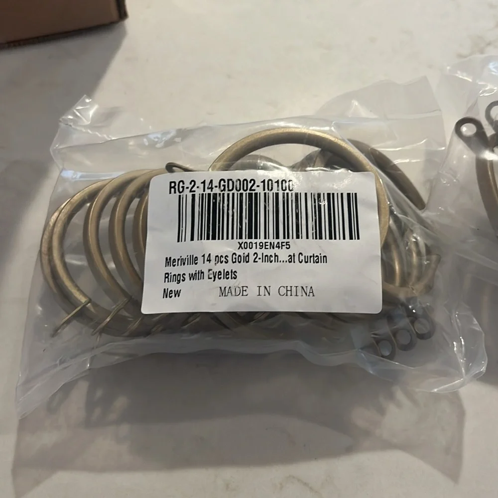 Meriville Gold 2” Curtain Rings - Picture 3 of 3